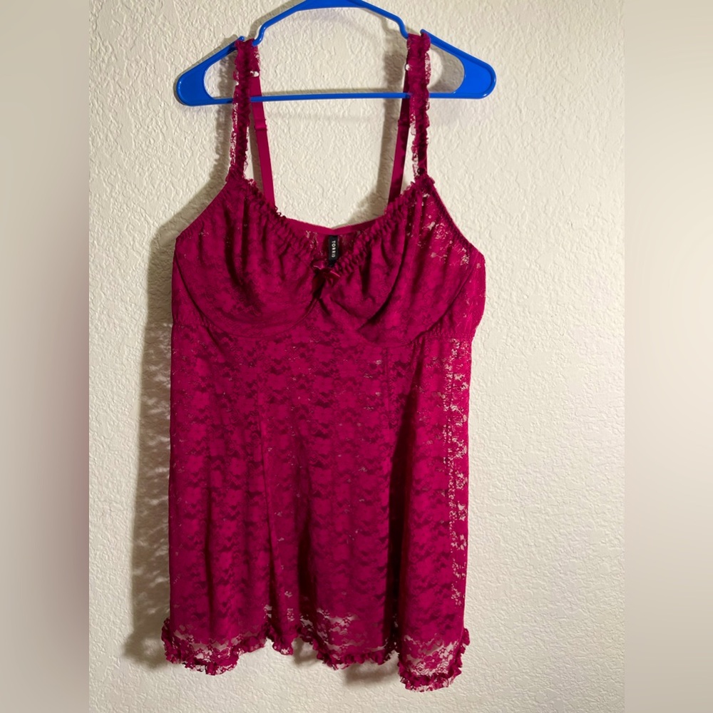 Sexy torrid baby doll red lace
